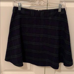 Black, blue, and green plaid skirt